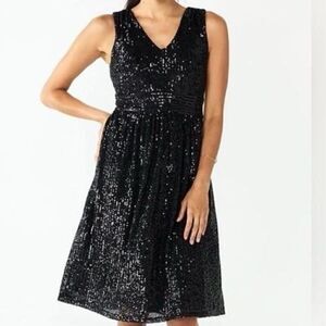 Draper James RSVP Sleeveless V-Neck Sequin Dress-Size 8